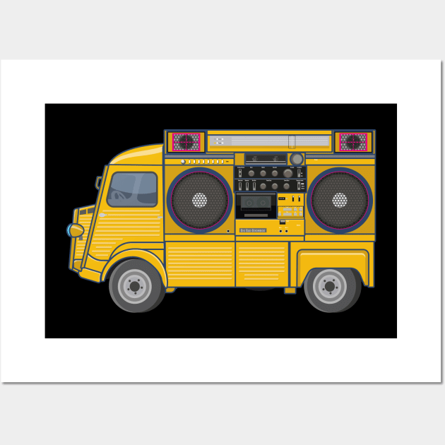 Citroen HY - Boombox Van- Huge Ghettoblaster on a Classic Van Wall Art by Boogosh